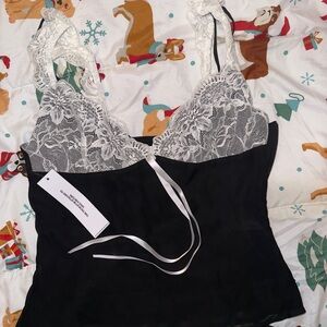 Princess Polly Black and White Lace Chemise